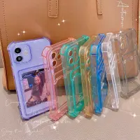 Card Bag Holder Clear Phone Case iPhone 13 Pro 12 11 Pro Max mini X XS XR SE 8 7 6 6s Plus Lens Protection Soft TPU Silicone Airbag Shockproof wallet Back Cover