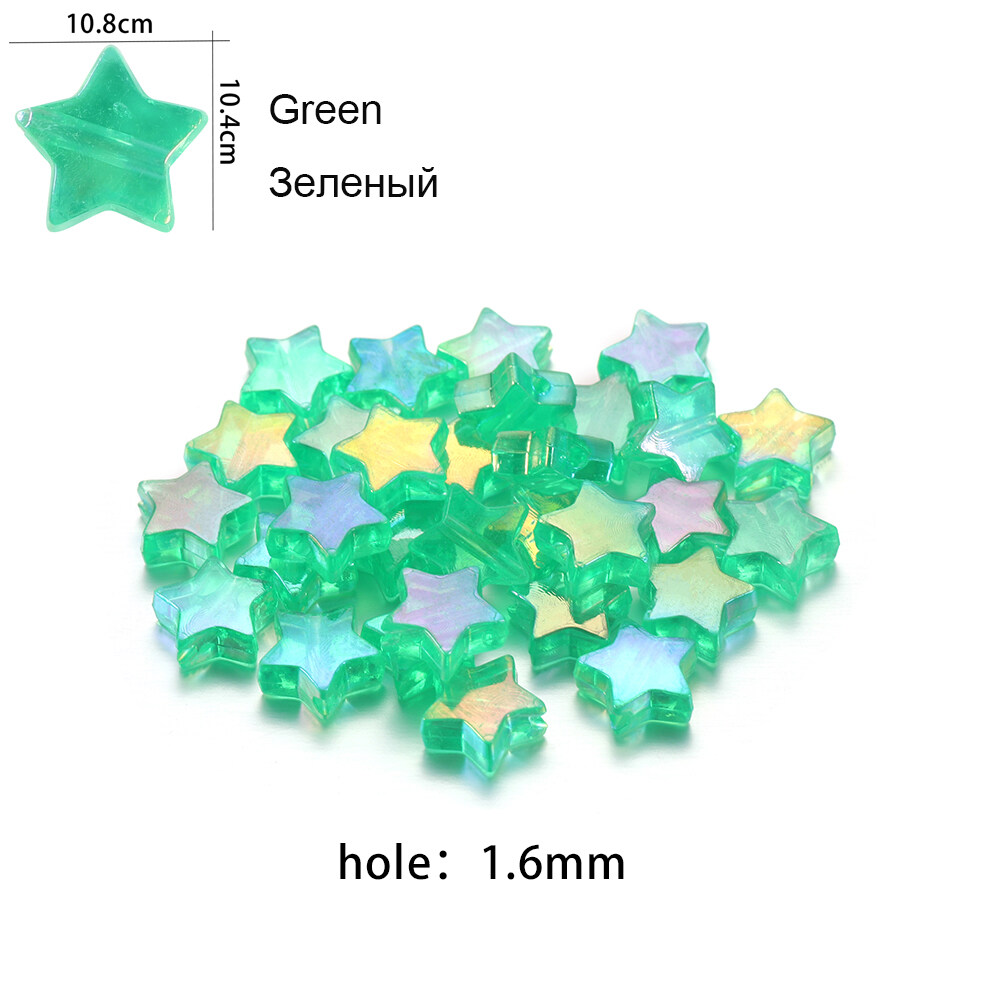 Hàng Sẵn Có 100 Cái/gói 1.6Mm Màu Acrylic Ngôi Sao Năm Cánh Hạt Cho Tự Làm Vòng Cổ Vòng Tay Phụ Kiện Thời Trang Đồ Trang Sức