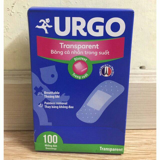 Hộp 100 miếng băng cá nhân trong suốt urgo