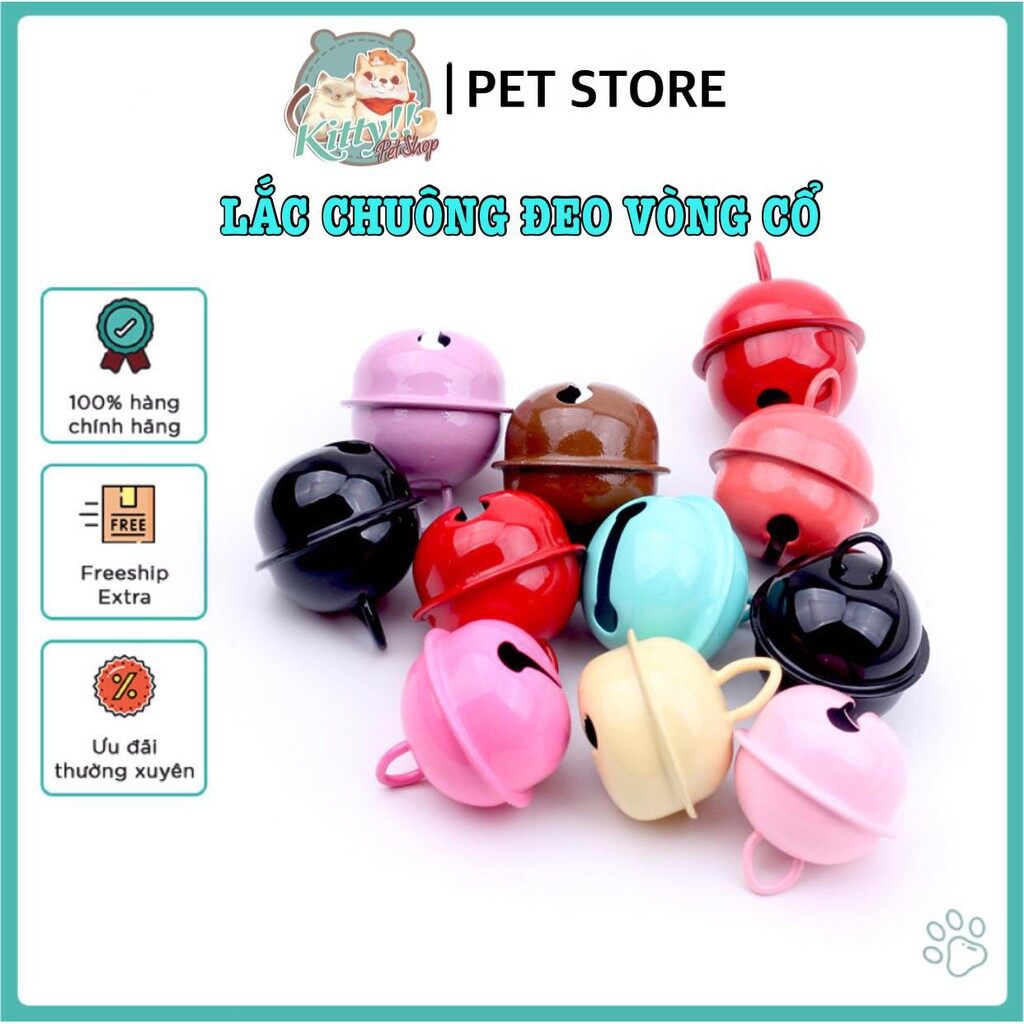 Chuông lục lạc đeo vòng cổ cho chó mèo nhiều màu sắc - Kitty Pet Shop