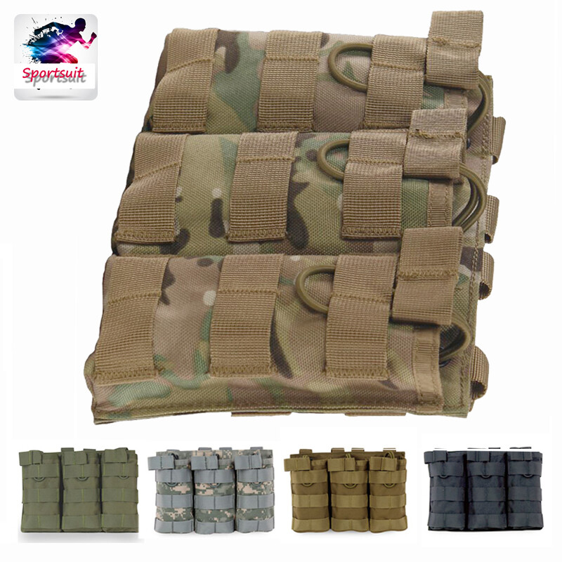 Molle Tác Chiến Ba Túi Vũ Khí Hở Đầu Nhanh AK AR M4 Famas Mag Hostler Thiết Bị Bắn Súng Quân Sự