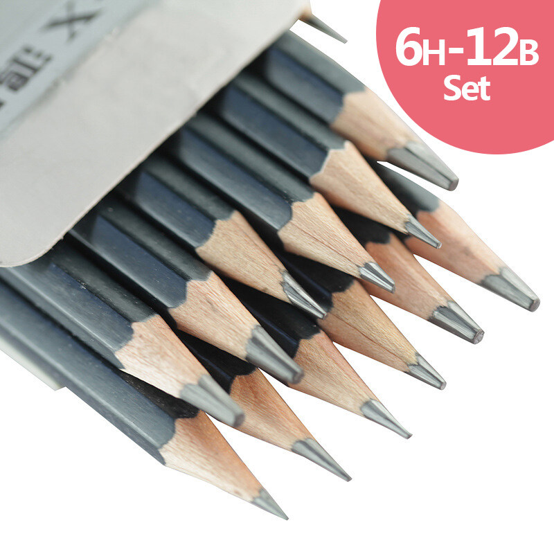 14 Cái/lốc 6H-12B Bút Chì Vẽ Bộ, Chuyên Nghiệp Grahpite Bút Chì