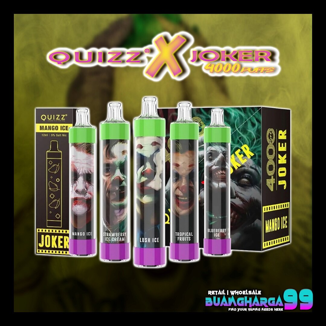 Ready Stock] Original Quizz Joker Disposable 4000 Puffs Rechargeable 12ml  Lush Ice/Mango Ice/Grape Ice/Skittles/Red Bull/Strawberry Ice  Cream/Strawberry Kiwi Ice/Apple Ice/Blueberry Ice | Lazada