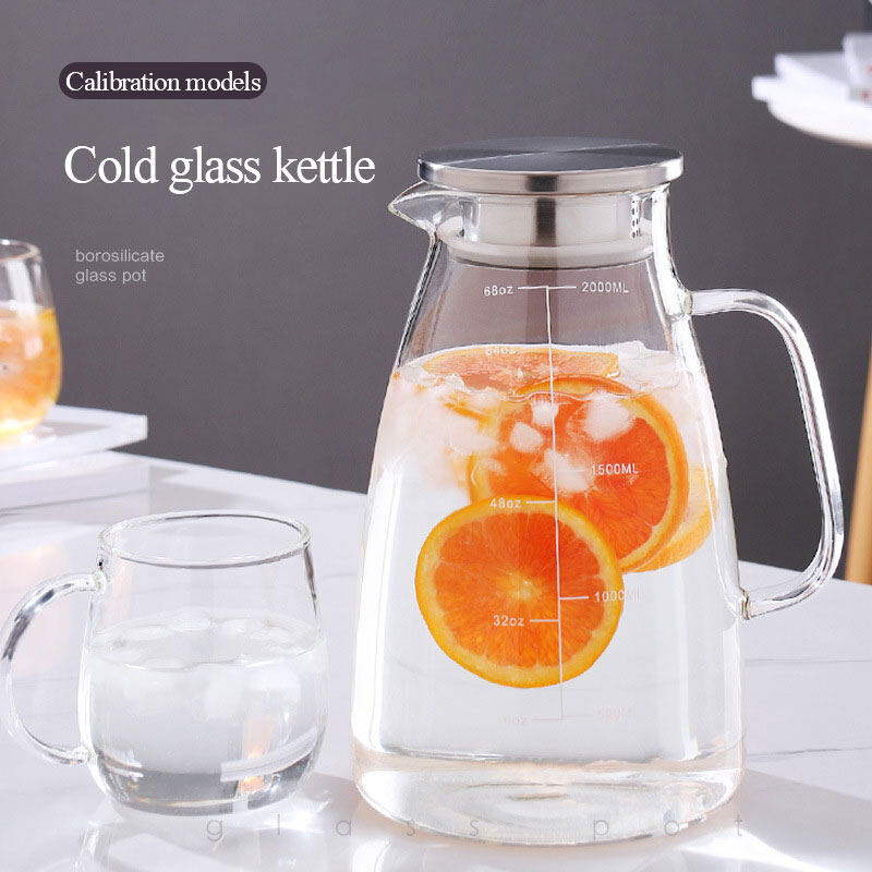 Bình Đựng Nước Thủy Tinh Có Nắp Và Vạch Chia Chính Xác Bình Pha Trà Bình Thủy Tinh Borosilicate Chịu Nhiệt Để Đựng Nước Trái Cây Bình Đựng Nước