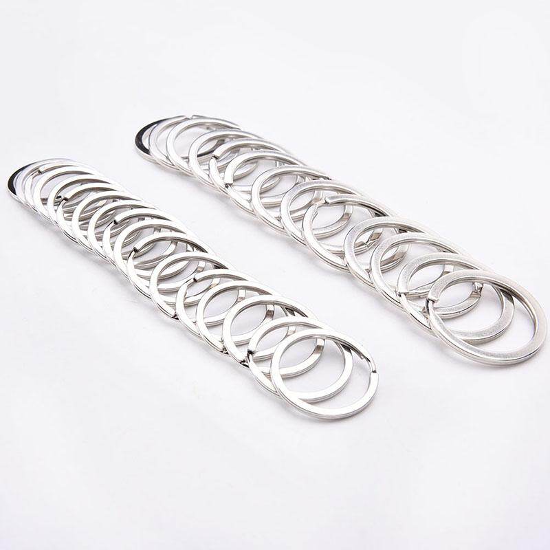 Thổi 100 Cái/bộ/Bộ Móc Chìa Khóa Bạc Vòng Thép Không Gỉ Vòng Tròn DIY Dây Móc Khóa 2 Kích Cỡ