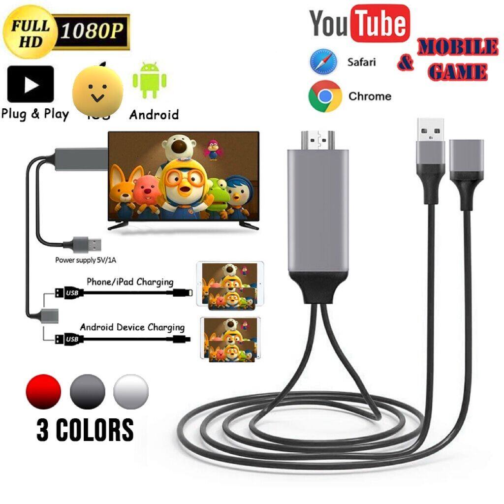 Cáp hdmi điện thoại sang tv cho android/ipad đầu nối micro usb/type c bộ chuyển đổi hd 1080p cho game thủ máy chiếu màn hình tv