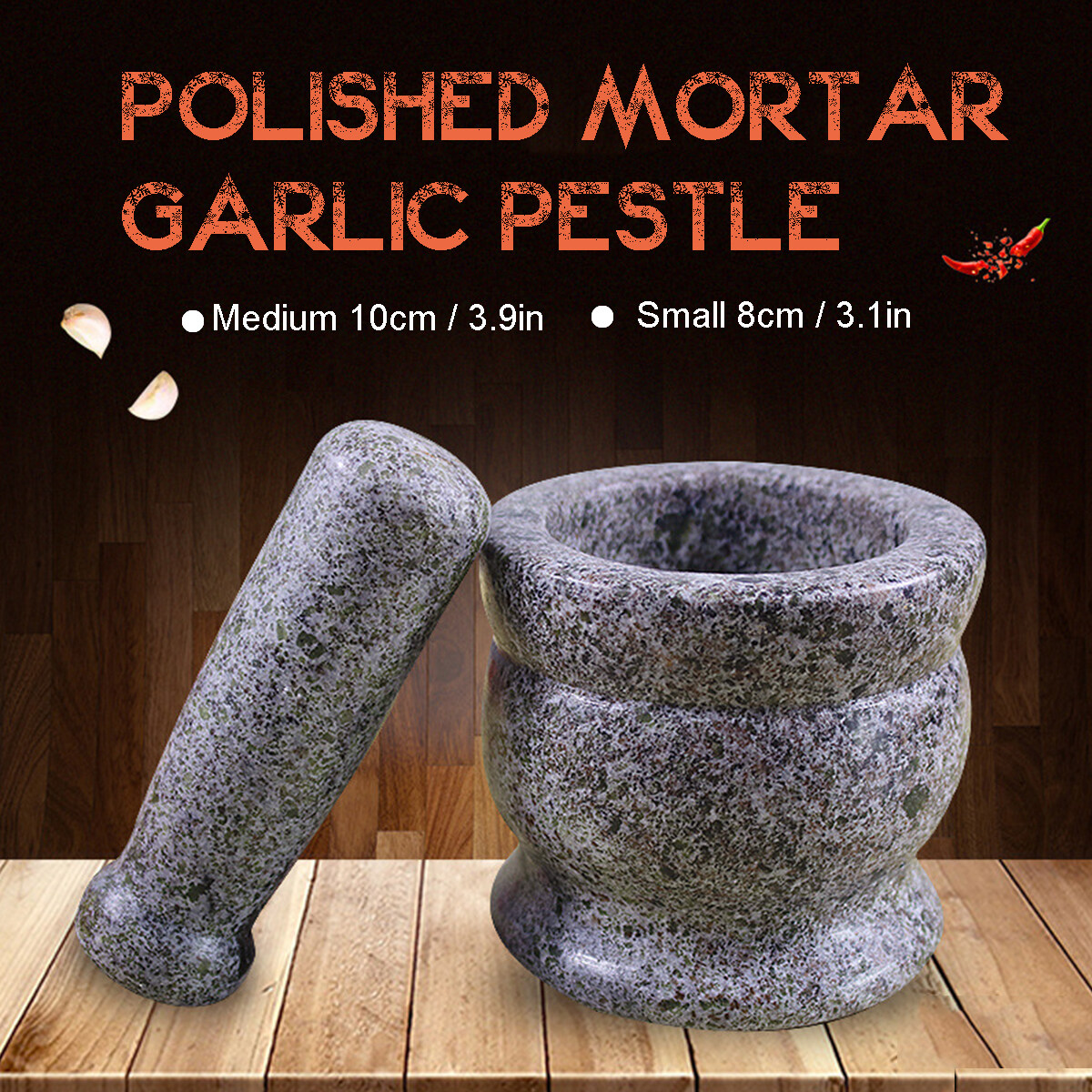 Generic Natural Granite Pestle & Mortar Set Herbs And Spices Grinder Crusher Polished S Jumia