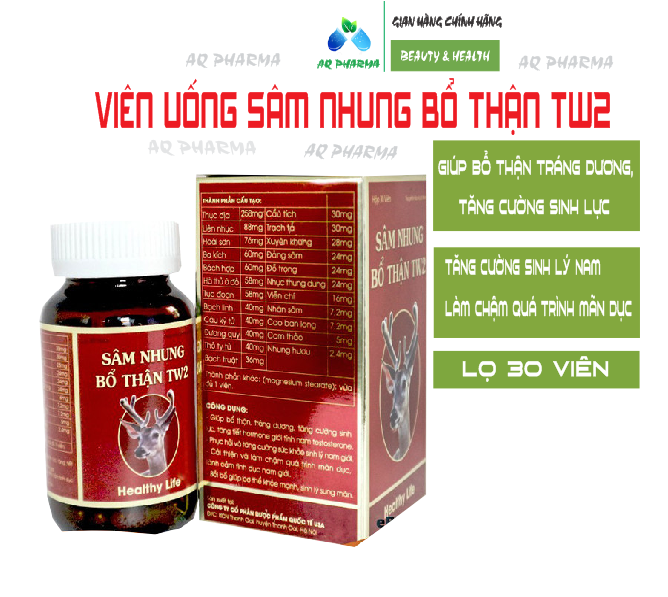 ( COMBO ) 3 HỘP SÂM NHUNG BỔ THẬN TW2 - HỖ TRỢ TĂNG CƯỜNG SINH LÝ NAM - SL05