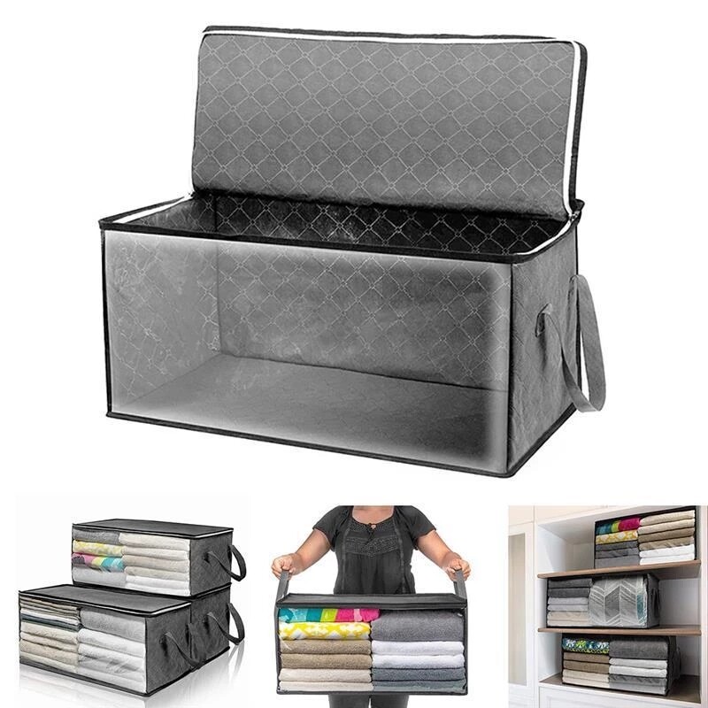 Túi đựng quần áo chống bụi gia dụng túi đựng chăn gấp được cửa sổ trong suốt túi đựng đồ gia dụng