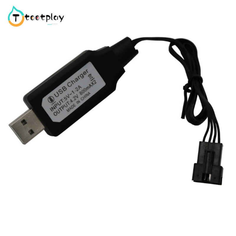 tootplay Usb Charging Cable 7.4v Rc Boat Sm-4p Plug Charging Cable Compatible For Udi001 Rc Speedboat Lithium Battery