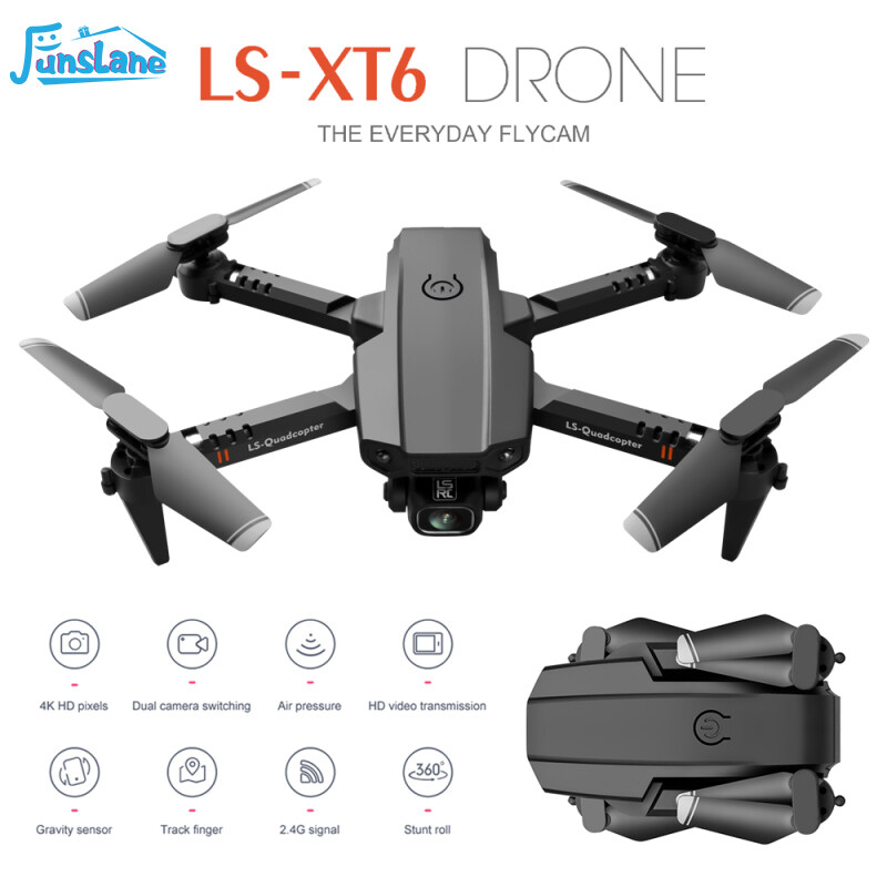 FunsLane LS-XT6 Mini drones 4K Aerial Folding Long
