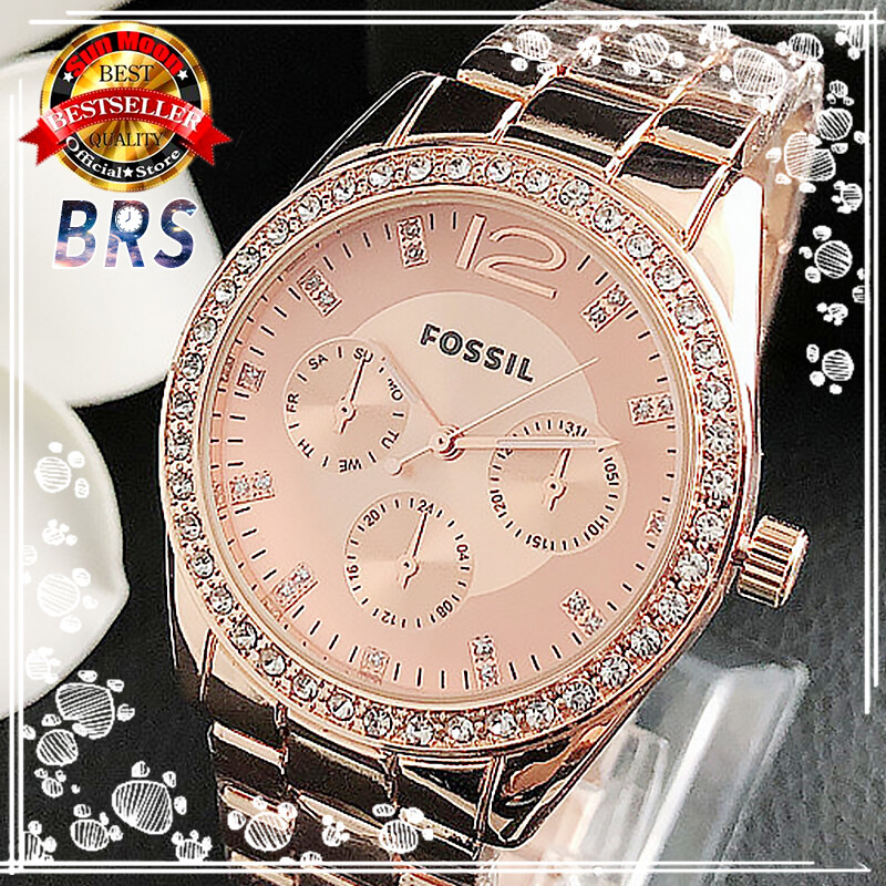 Chứng Khoán Sẵn Sàng! Đồng Hồ Đeo Tay Nữ Chính Hãng FOSSIL Đồng Hồ Vàng Sang Trọng Thương Hiệu Đồng Hồ Đeo Tay Nữ Thời Trang Dạ Quang Bằng Thép Không Gỉ