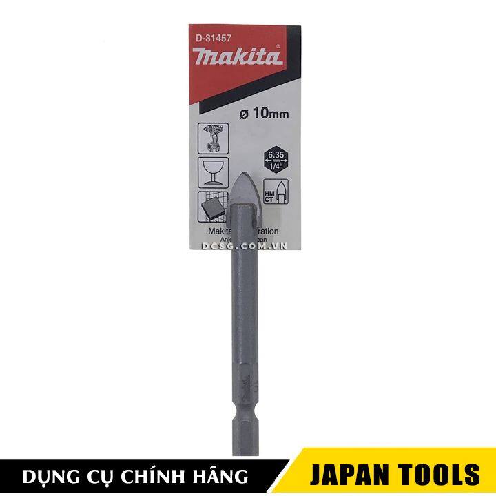 Mũi khoan gạch men thủy tinh 10x80mm chuôi lục giác Makita D-31457 | Japan Tools