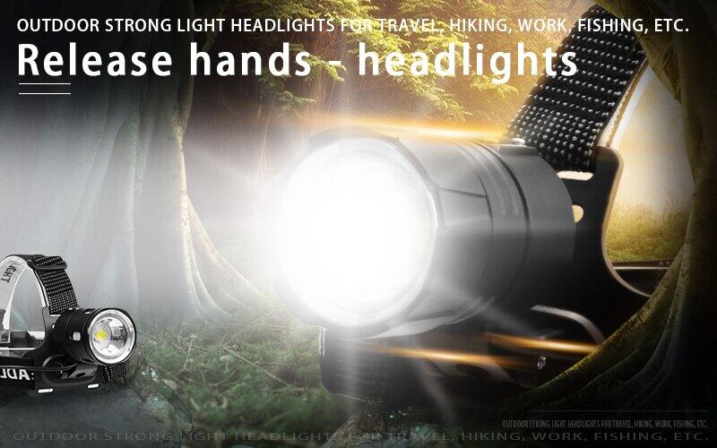 Greenlight LED Headlamp, 1800 Lumens Zoomable Hunting LED Head lamp Flashlight, Hands-Free Headlight Torch Lamp for Hunting Hiking Camping Fishing Rea - 3