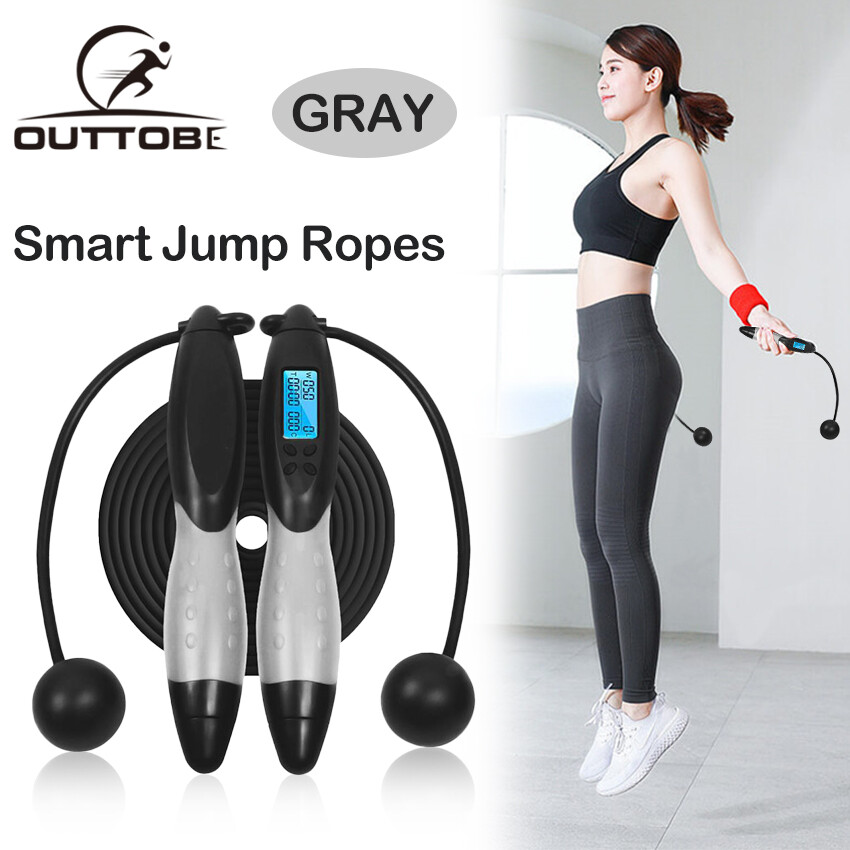 Outtobe Thông Minh Nhảy Dây Tập Thể Dục Thể Thao Bỏ Qua Sợi Dây Điện Tử Lượng Calo Phản Dây Nhảy Có Chống Trượt Tay Cầm Nắm Với màn Hình LCD Thể Hiện Thời Gian lượng Calo Cho Thể Dục & Tập Thể Dục