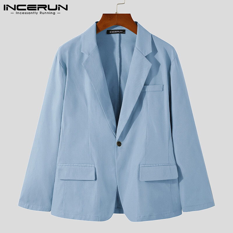 INCERUN Áo Blazer Nam Áo Khoác Công Sở Thường Ngày Một Nút Vừa Vặn Áo Blazer Tiệc Cưới (Trang Phục Thường Ngày) #2