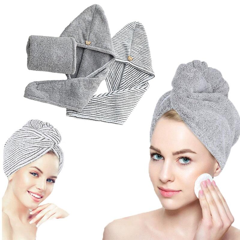 Khăn quấn tóc sợi than tre khăn quấn đầu khi tắm khăn quấn tóc nhanh khô chống xoăn cứng để làm khô tóc phòng tắm cho nữ
