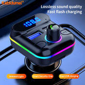 Kebidumei Bluetooth 5.0 FM Transmitter Dual USB Car Charger