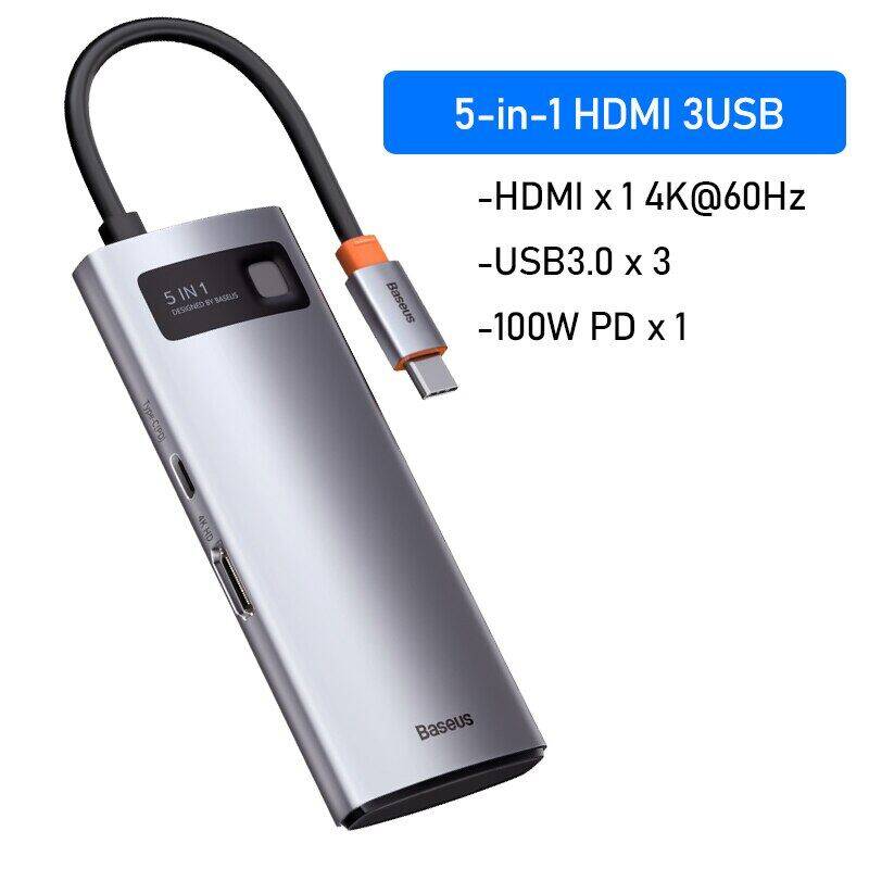 Baseus Bộ Chuyển Đổi Hub USB C Sang VGA Tương Thích HDMI USB 3.0 Dock Hub USB Type C 9/11 Trong 1 Ch