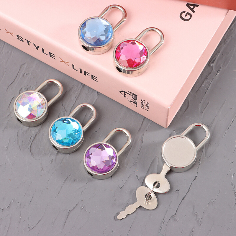4mizdsak ổ khóa hình tròn mini ổ khóa kim loại hành lý có chìa khóa cho hộp trang sức vali