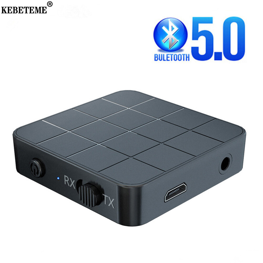 KEBETEME 2 In 1 Wireless Bluetooth 5.0 Audio Receiver Transmitter Adapter Bluetooth Stereo Audio Adapter With 3.5MM AUX For Car Home MP3 PC Speaker​ ราคา 82 บาท*ส่งฟรี