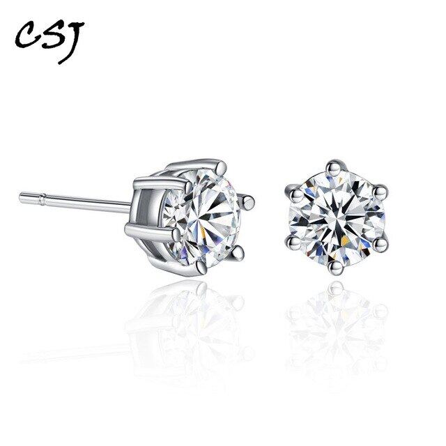 Csj Bông Tai Dạng Hạt Mossanite Hoa Tai Bạc Moissanite Sterling925 Cho Nữ Trang Sức Tinh Xảo Kỷ Niệm Ngày Cưới Đính Hôn