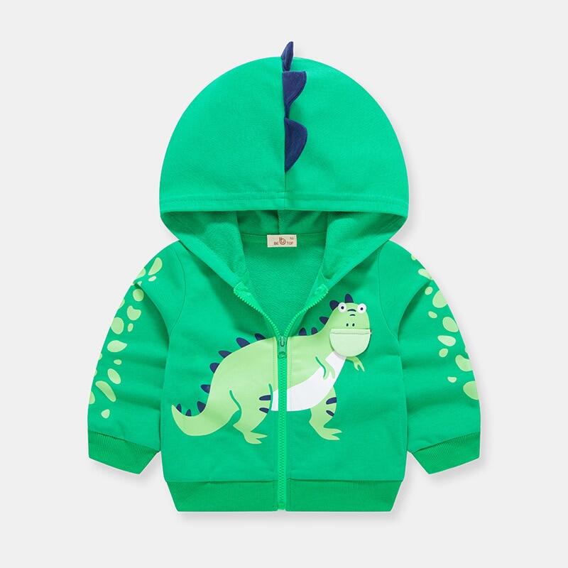 ZZOOI New Autumn 2022 Kids Clothes Boys Jackets Children Hooded Zipper Coat Baby Fashion Print Dinosaur Infant Hoodies For Boys ราคา 446 บาท*ส่งฟรี