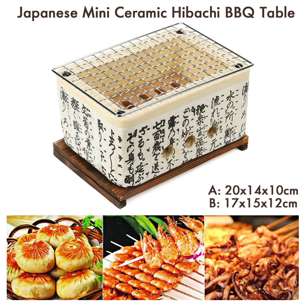 Generic 2 Sizes Japanese BBQ Grill Charcoal Grill Aluminium Alloy