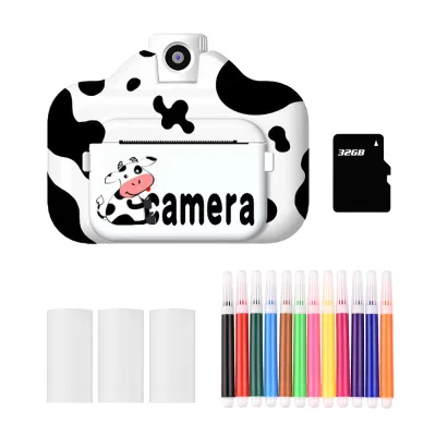 WiFi Instant Print Cameras Kids Camera 2.4 Inch Screen 1080P Video Recording Zero Ink 180° Rotation Lens with 32GB Memory Card Print Paper 12 Color Pens for Children Kids Age 4+ (1)