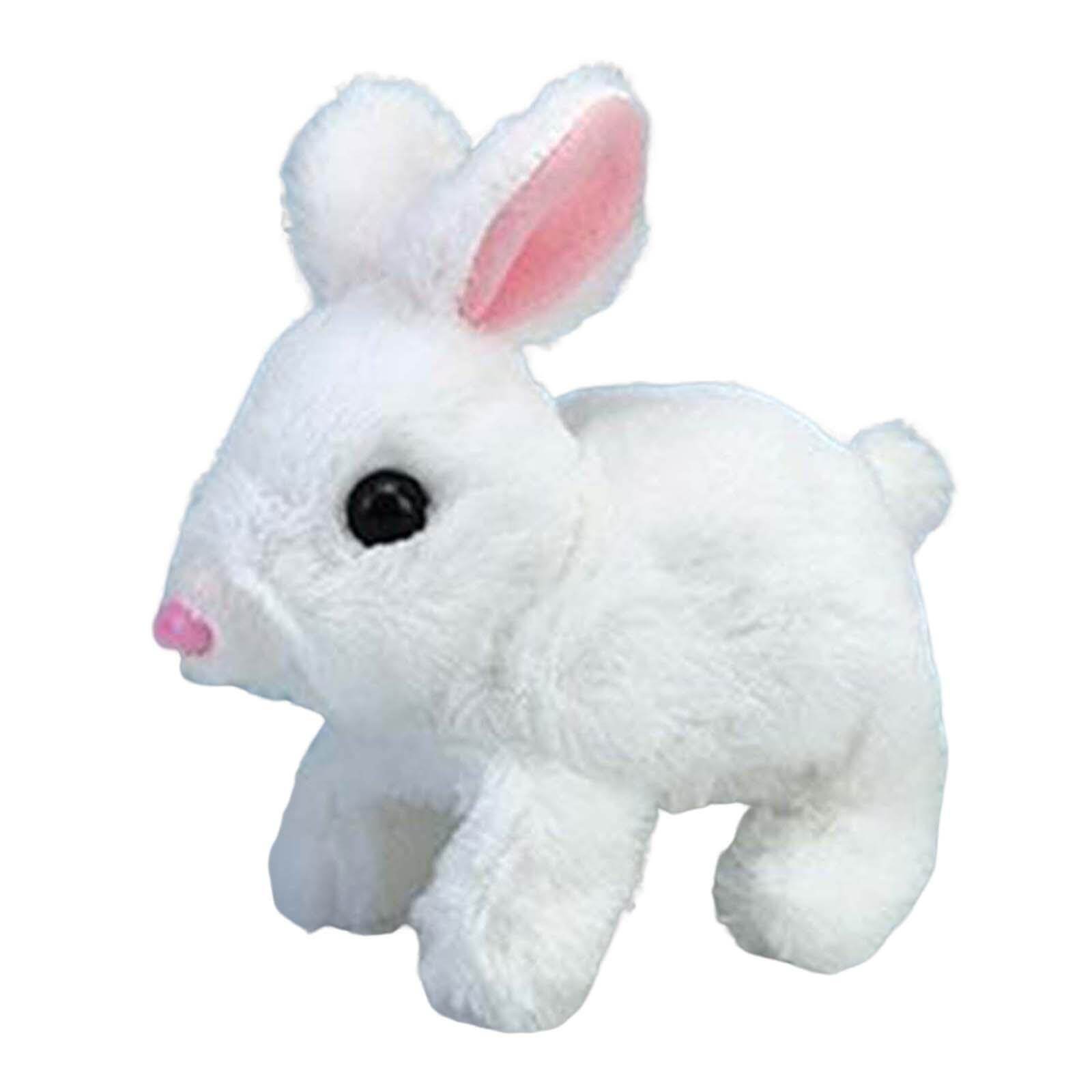 Baoblaze Lovely Electric Rabbit Figurine Plush Toy with Sound Novelty Early Education Toy Feedable Adorable for Birthday Gift Easter Holiday Kids Toy