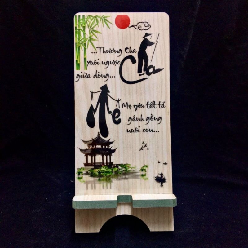 Kệ gỗ điện thoại thư pháp lắp ráp tiện dụng