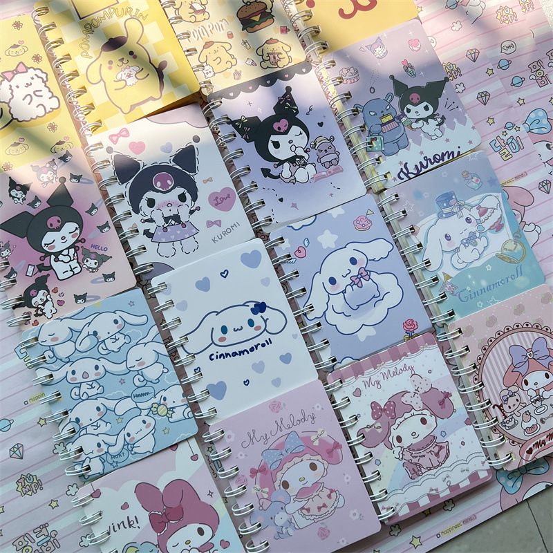 [Document supplies] Sanrio Coil Notebook A7 Small Size Notepad Cute Clow M Cinnamoroll Babycinnamoroll Small Notebook Thickened Journal Book