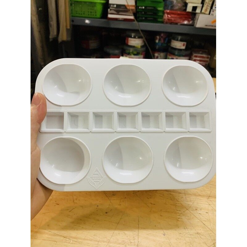 Pallet pha màu 6 lỗ, bảng pha màu
