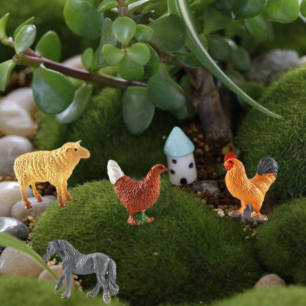 12PCS Mini Farm Animal Figurines Simulation Farm Animal Toys For Cake Barn
