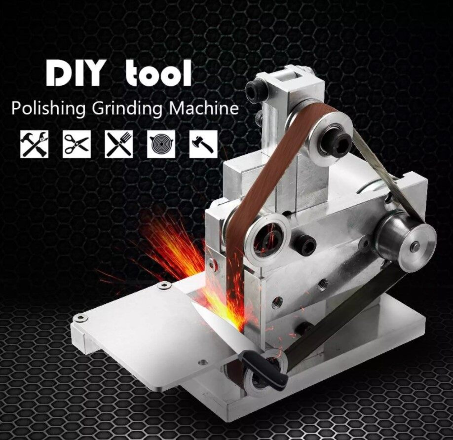 Máy mài đa năng máy mài đai điện mini máy cắt mài đánh bóng mài cạnh với 10 đai chà nhám & điều khiển 7 tốc độ, máy mài gỗ để bàn làm mộc bằng nhựa resin dụng cụ mài mặt bàn