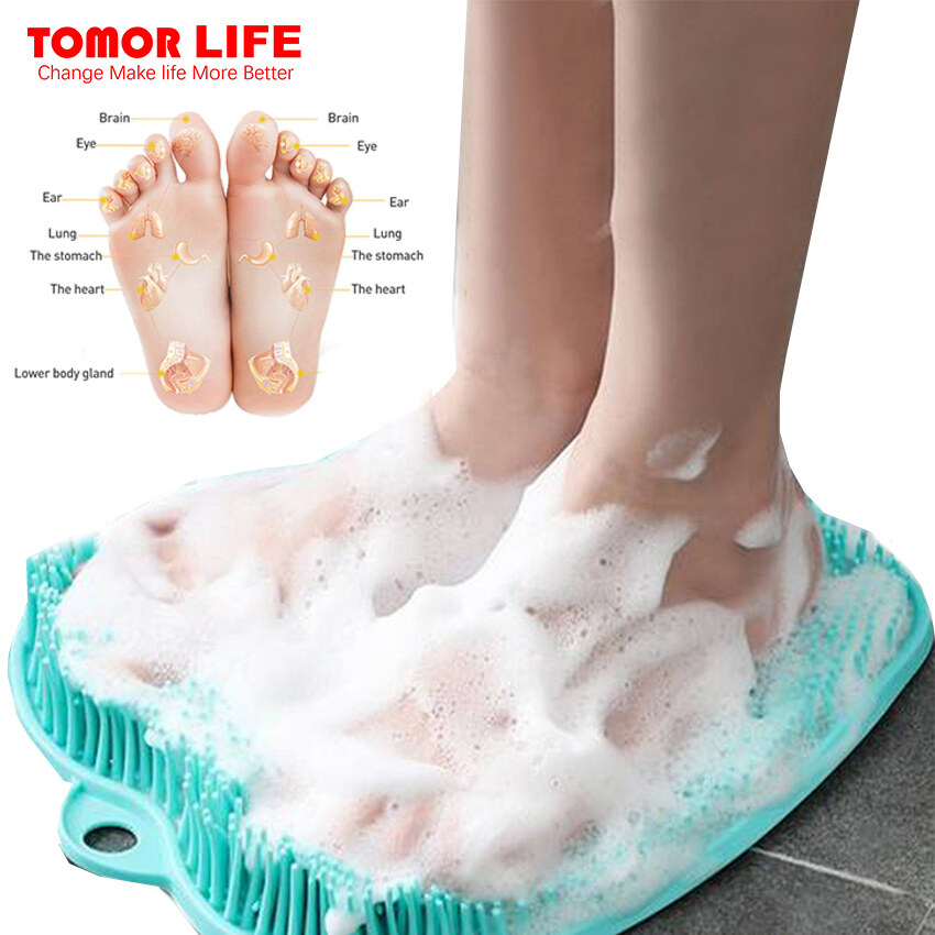 Tomor life đệm chân mát xa phòng tắm, miếng lót chân silicon thảm tẩy tế bào chết bằng silicon mát xa chân