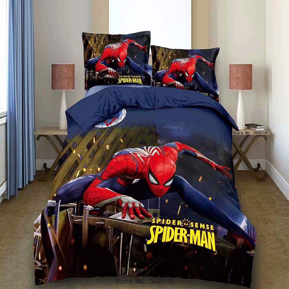 Bộ đồ giường Hoạt hình Bộ Bộ bọc chăn lông vịt Spiderman Avengers Duvet