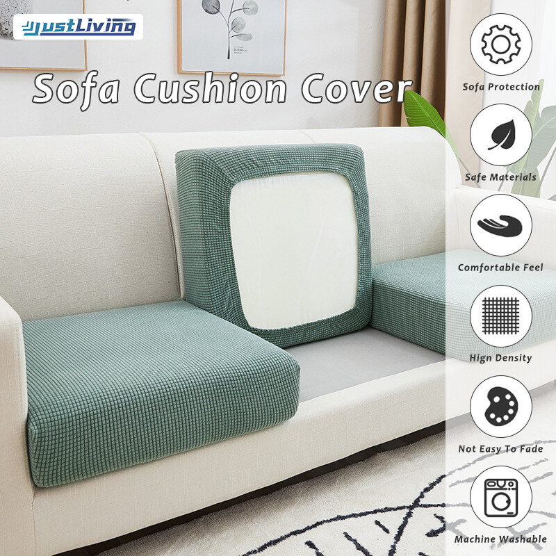 JustLiving Elastic Sofa Seat Cover Patchwork Cover CUSHION Seater SolidBack Cushion Stretchable Corn Fleece Sofa Cushion Cover Solid Color Simple Lazy Susan Cover Four Seasons Universal Sofa Cover ราคา 165 บาท*ส่งฟรี