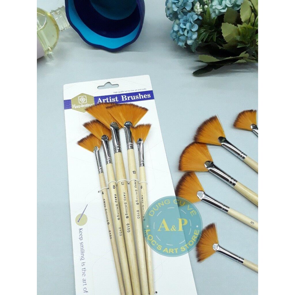Bộ cọ quạt 5 cây keep smiling artist brush no. 8150