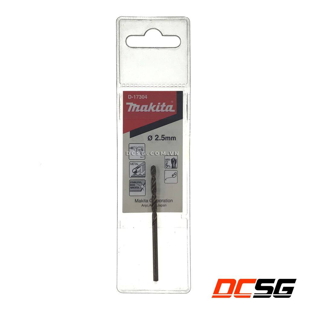 Mũi khoan inox hss-co 5% 2.5x57mm makita d-17304