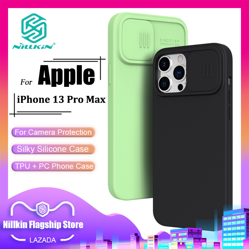 Nillkin camshield silicone ốp lưng cho iphone 13 pro max ốp lưng mượt silicon mềm trượt máy ảnh bảo vệ ốp lưng
