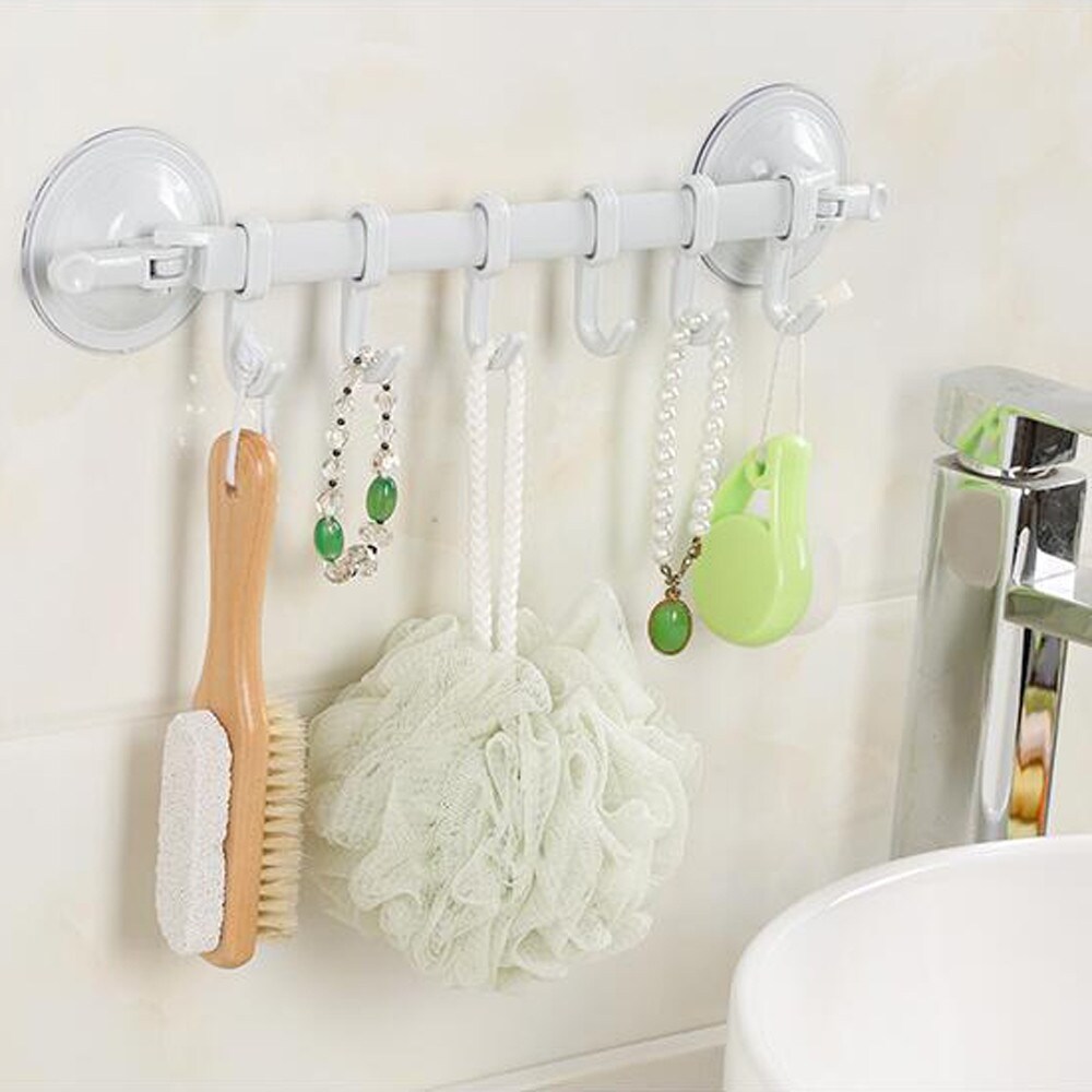 1 chiếc móc treo phòng tắm giá hút chân không gắn tường bền móc 6 móc giá treo khăn nhà bếp phòng tắm móc hút lưu trữ