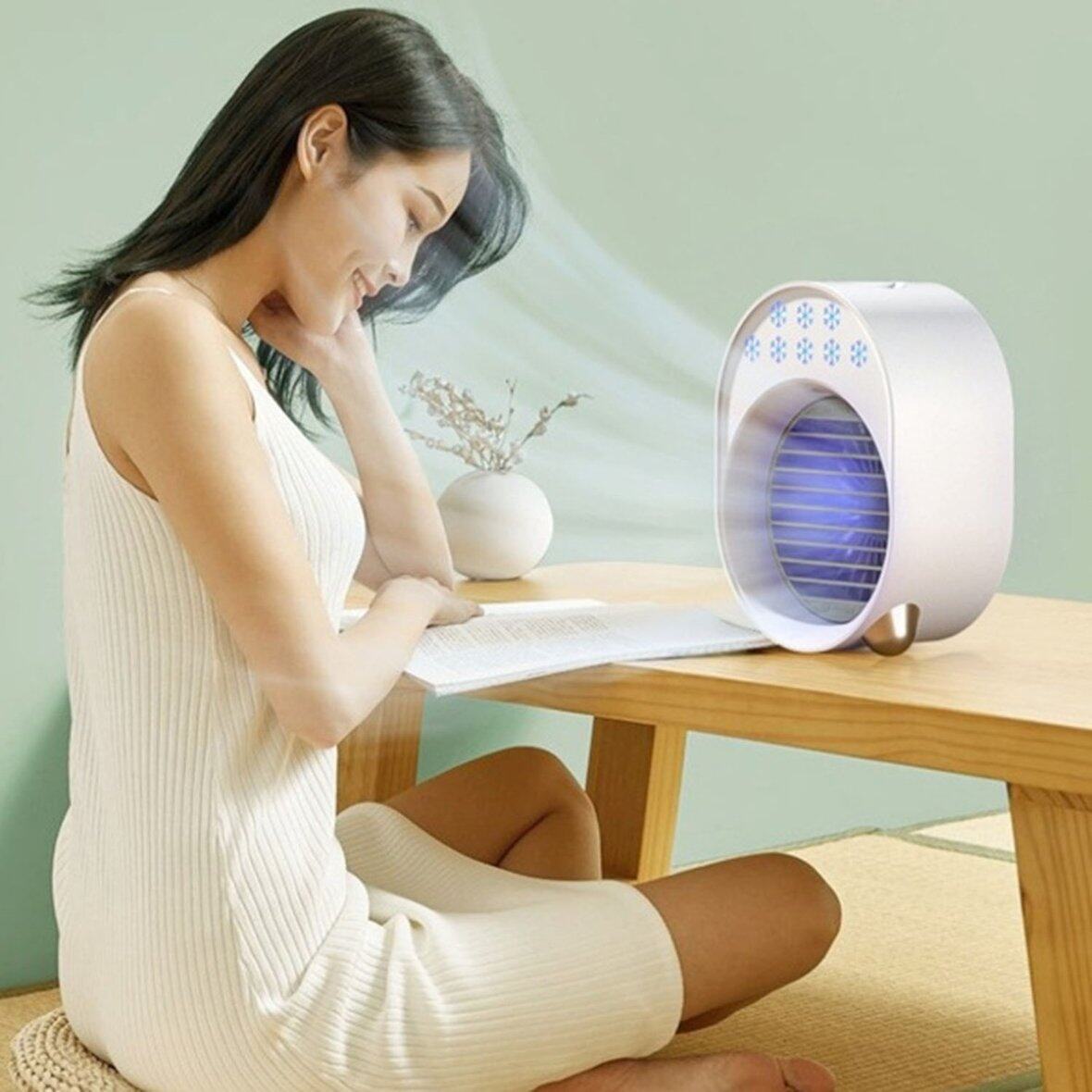 【】เครื่องทำความเย็นเครื่องปรับอากาศ7สี USB ปลั๊กพัดลม