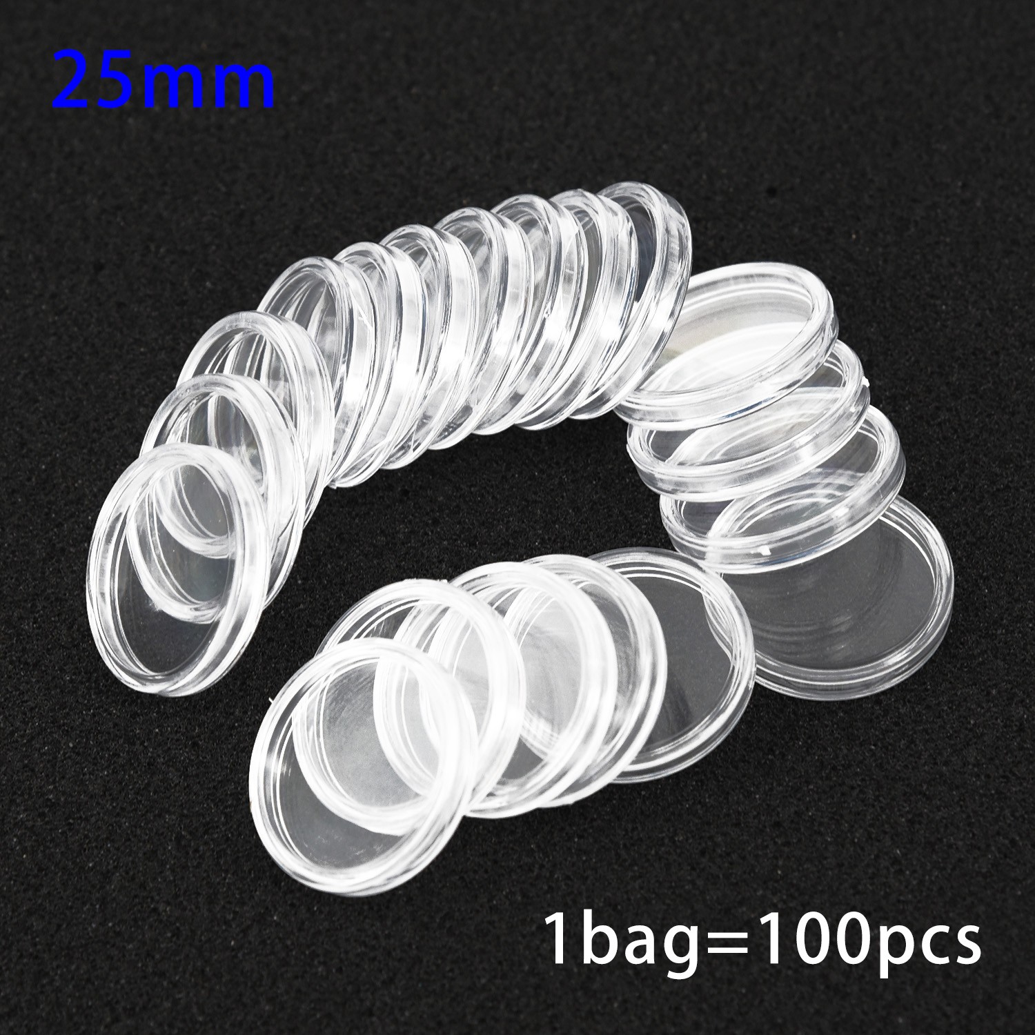Hộp đựng viên nang đồng xu trong suốt 100*25mm hộp đựng hộp đựng khay đựng