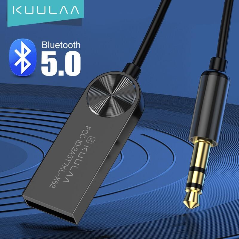 Kuulaa Bluetooth AUX Adapter Đầu nối USB đến 3.5mm giắc cắm trên xe hơi âm