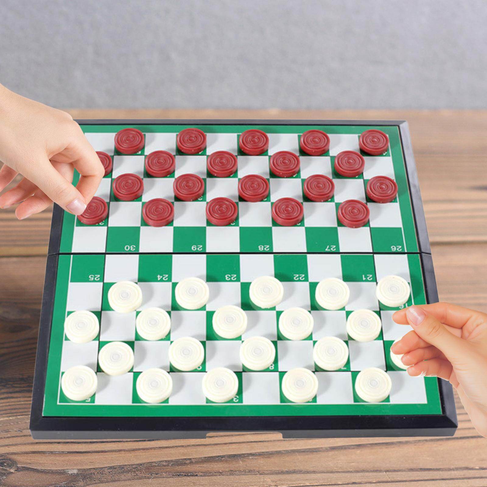 Foldable Board Checkers Game Chess Board Set Checker Board Game