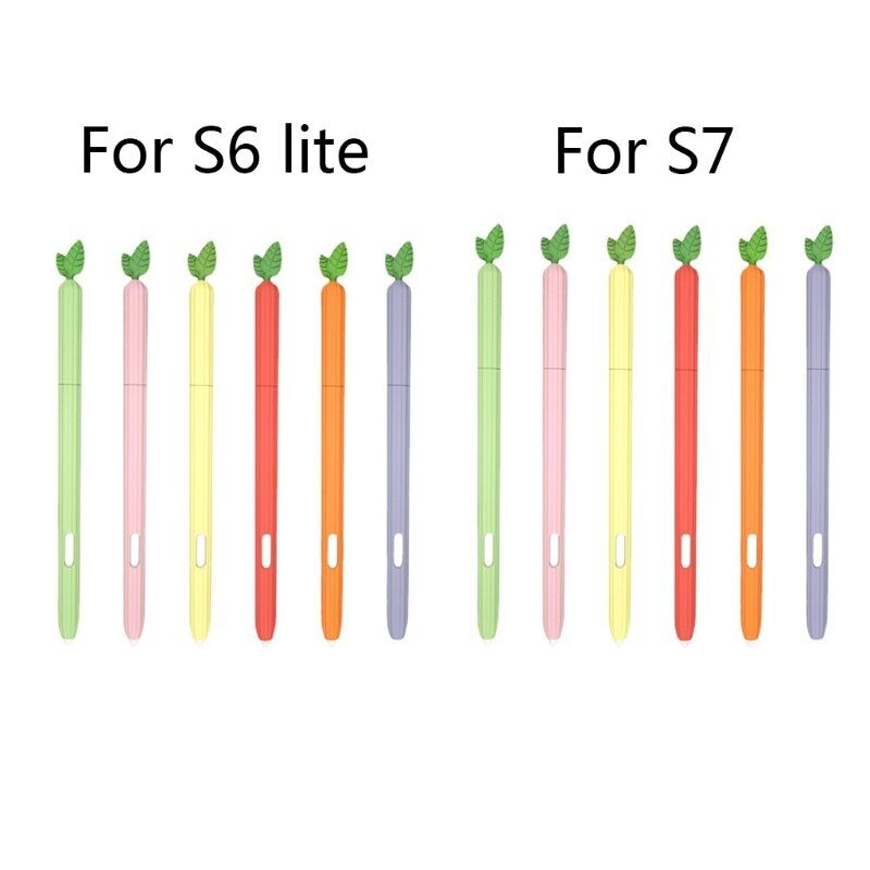 Đầy Màu sắc rau quả phù hợp với đơn giản silica Bút Chì Ống bao cho Samsung Galaxy Tab S8 S7 S6 Lite s-bút S9 siêu S9 cộng với dễ thương phim hoạt hình máy tính bảng Silicone bút chì bảo vệ trường hợp