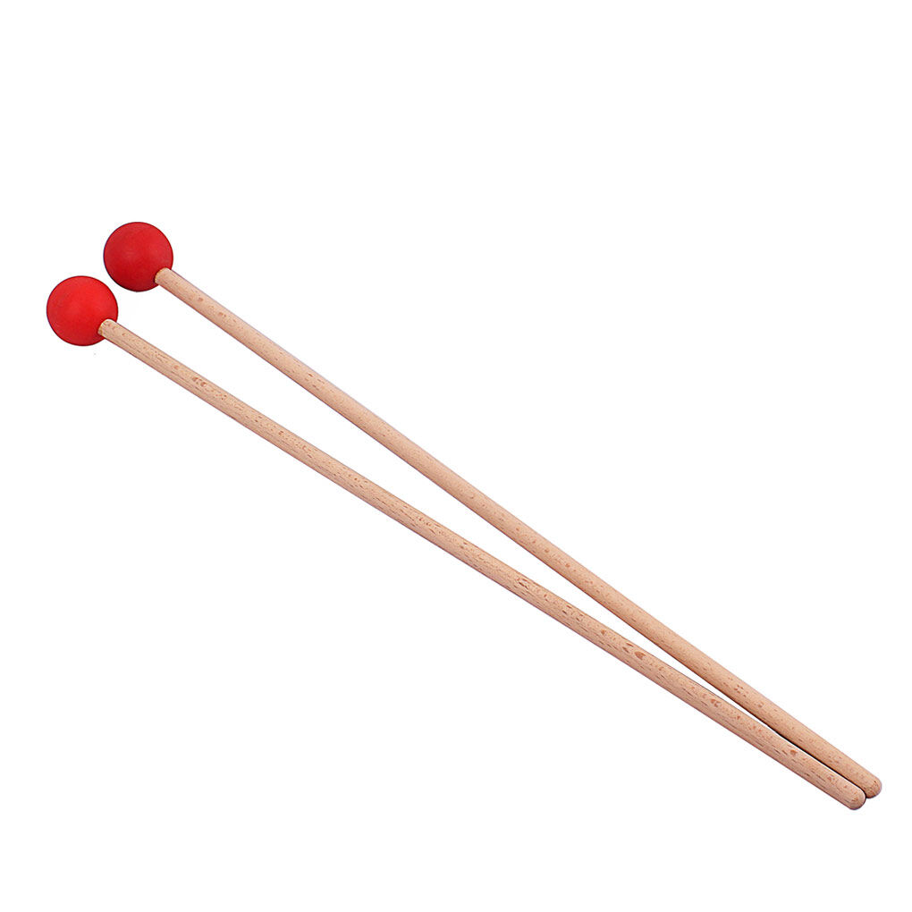 2 gói dùi trống dài với đầu cao su màu gậy marimba tay cầm gỗ sớm cho trẻ mới bắt đầu đàn piano xylophone #