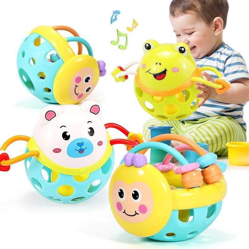 Soft Cartoon Rattle Bee Hand Knocking Dumbbell Baby Early Educational Toys Kids