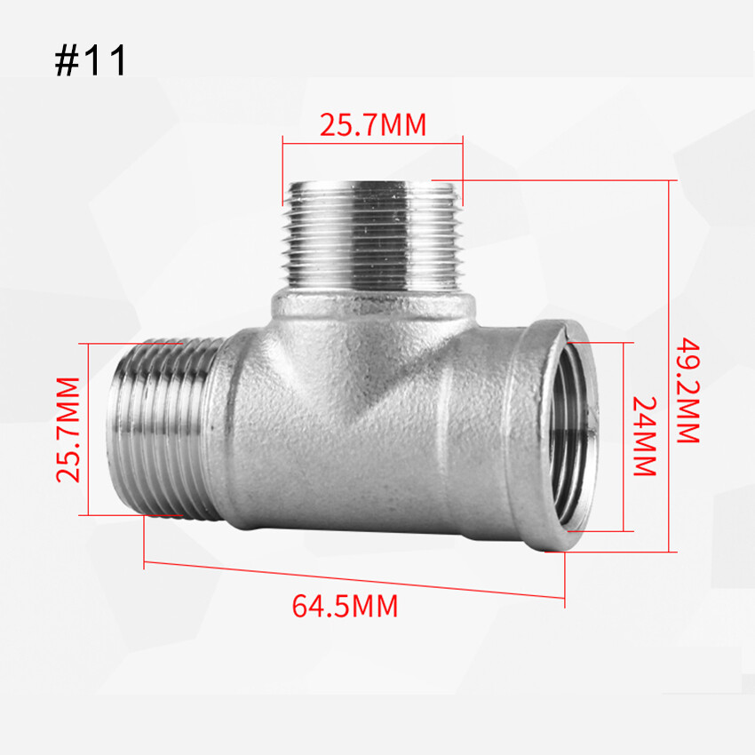 Đầu Nối Ống Nước Chữ T Inox 304 1/2 3/4 Ren Trong Hoặc Ngoài, Đầu Nối Chữ T 3 Chiều Phụ Kiện Ống Nước